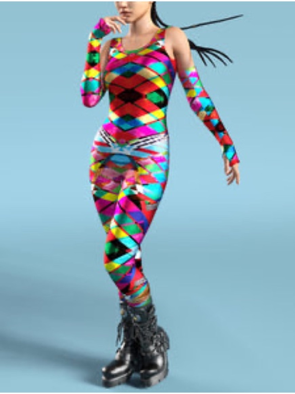 Trippy Pop Art Vans Catsuit Sleeveless Bodysuit Festival